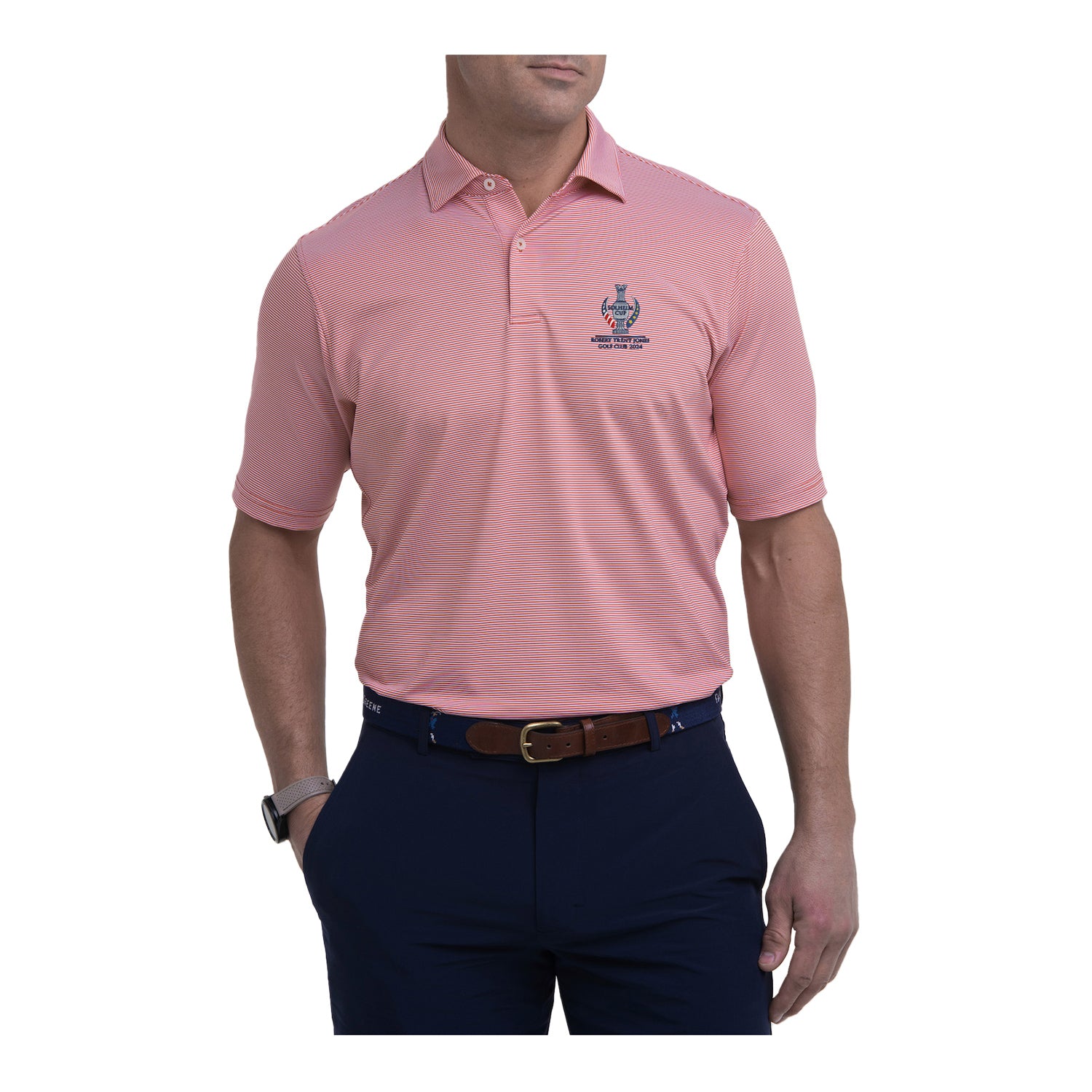 Fairway Greene 2024 Solheim Cup Mini Stripe Polo in Cardinal