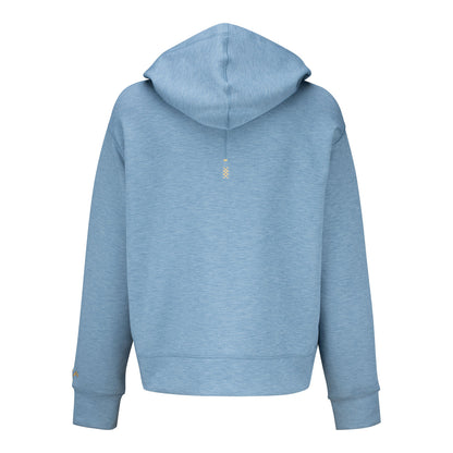 Rhone LPGA Full Zip Dream Cloud Hooded Sweatshirt in Blue Shadow - Back View