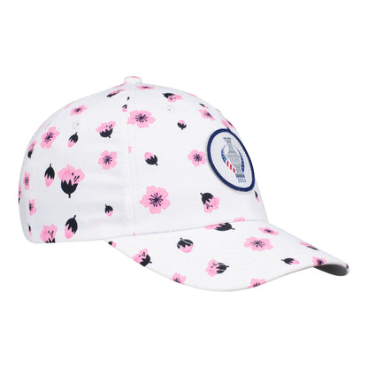 Imperial 2024 Solheim Cup Ladies Cherry Blossom Pattern Hat in White - Angled Front Right View