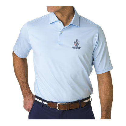 Fairway & Greene 2024 Solheim Cup Mini Stripe Polo in Bluff - Modeled Front View