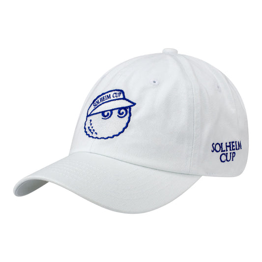 Malbon 2024 Solheim Cup Visor Cotton Twill Hat in White - Angled Left Side View