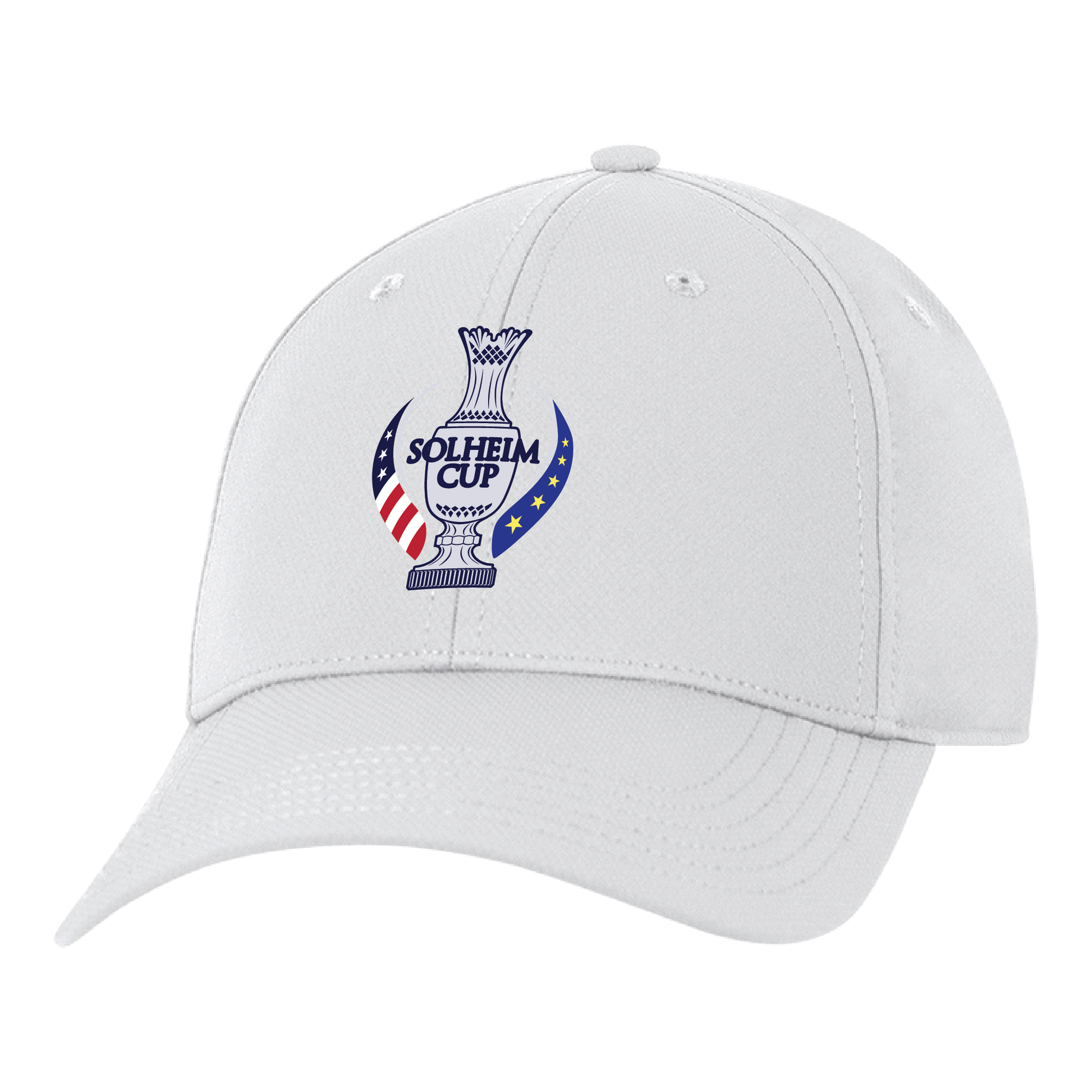 Ahead 2024 Solheim Cup Ultimate Fit Tech Structured Hat in White - Angled Front Left View