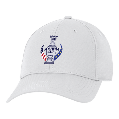 Ahead 2024 Solheim Cup Ultimate Fit Tech Structured Hat in White - Angled Front Left View