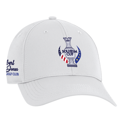 Ahead 2024 Solheim Cup Ultimate Fit Tech Structured Hat in White - Angled Front Right View