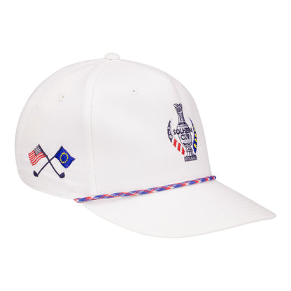 Ahead 2024 Solheim Cup Alto Tech Rope Hat in White and Navy - Angled Right Side View