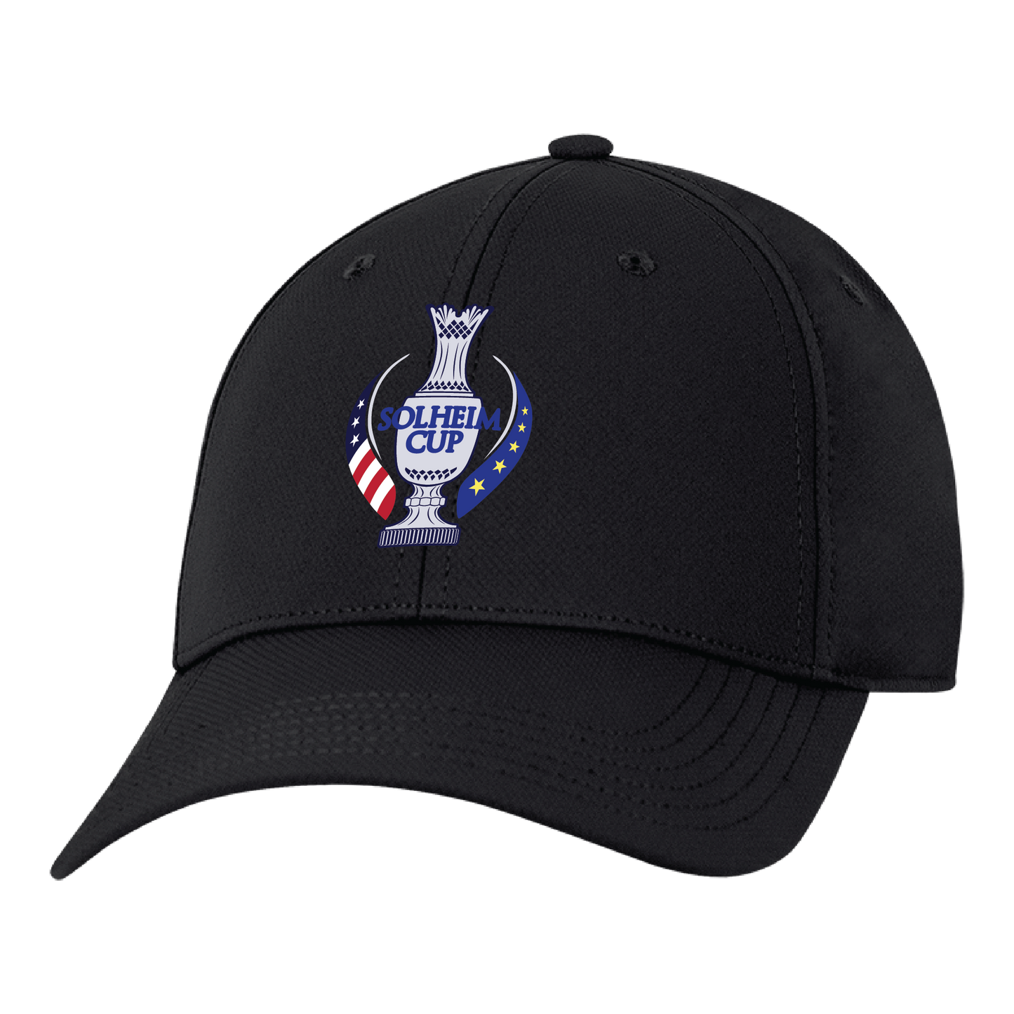 Ahead 2024 Solheim Cup Ultimate Fit Tech Structured Hat in Black - Angled Front Left View