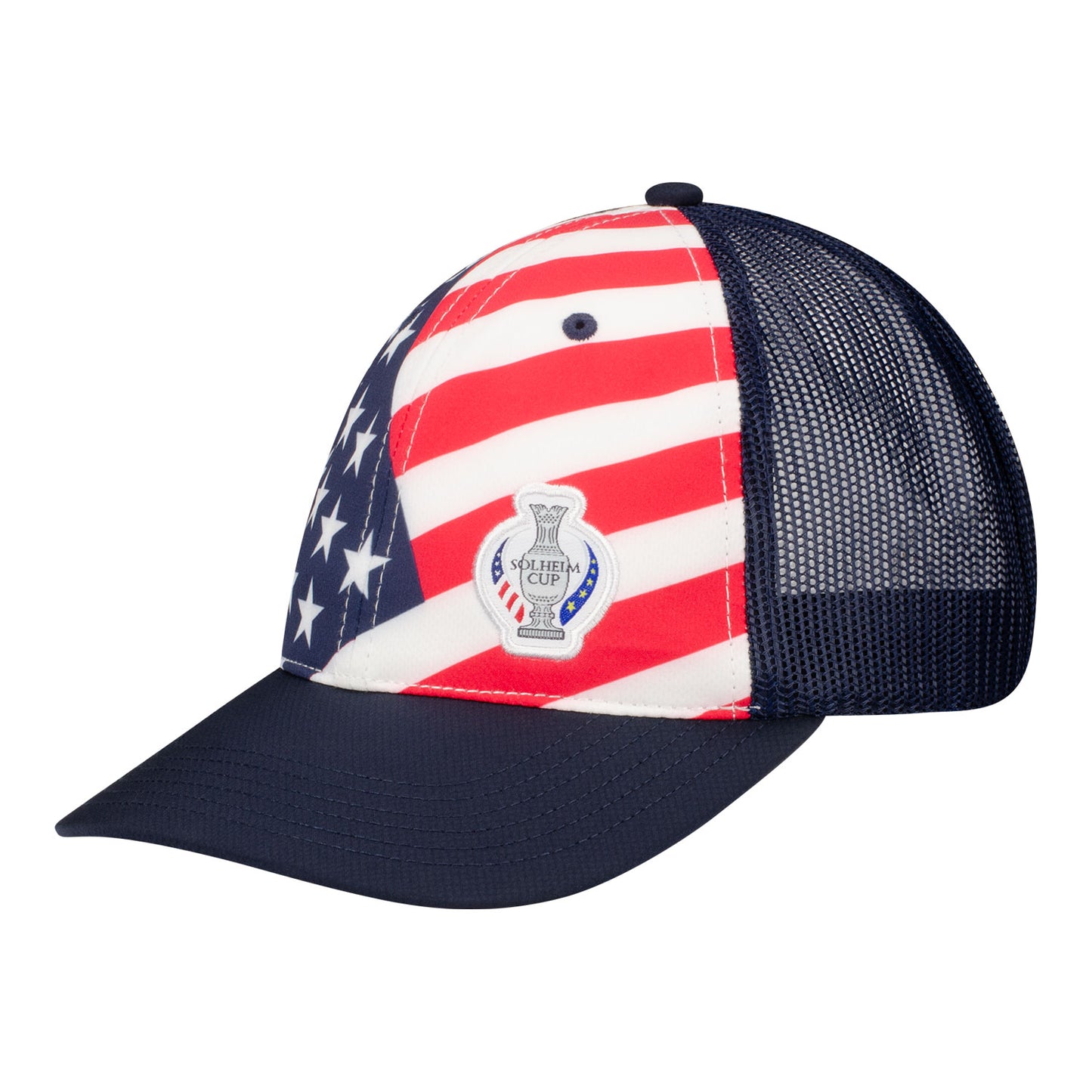 Ahead 2024 Solheim Cup Salem U.S. Flag Hat in Navy - Angled Left Side View