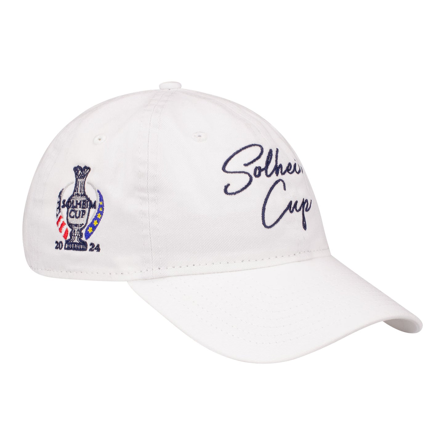 New Era 2024 Solheim Cup Script Text Hat in White - Angled Front Right View