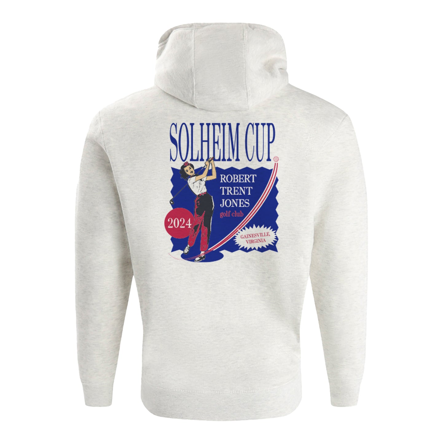 Barstool 2024 Solheim Cup Rosie Swinging Lady Sweatshirt in White - Back View